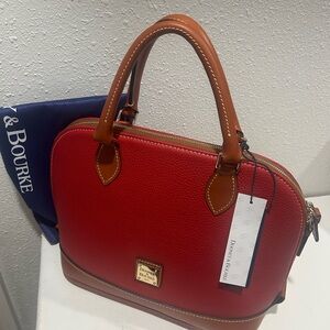 Dooney & Bourke Red and Brown Satchel